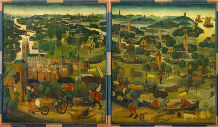 Panelen van de St. Elisabethsvloed, geschilderd door een anonieme schilder rond 1490