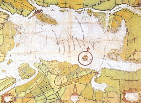 Dordrecht op de kaart van P. Sluyter, 1560