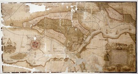 Kaart van F. en J. Symonsz: inpoldering van het Eiland van Dordrecht, 1619