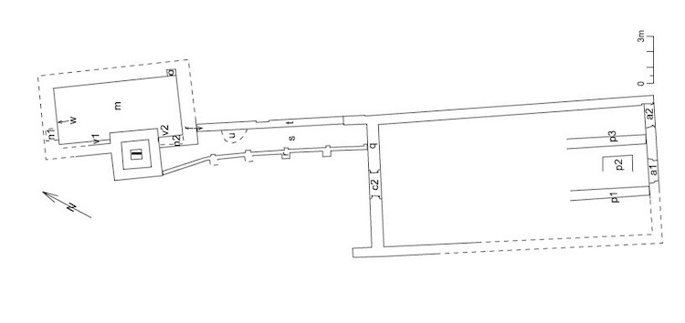 Plattegrond van het 14e-eeuwse Huis Scharlaken